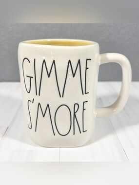 New RAE DUNN GIMME S’MORE Coffee Mug LL White Cup Magenta NWT